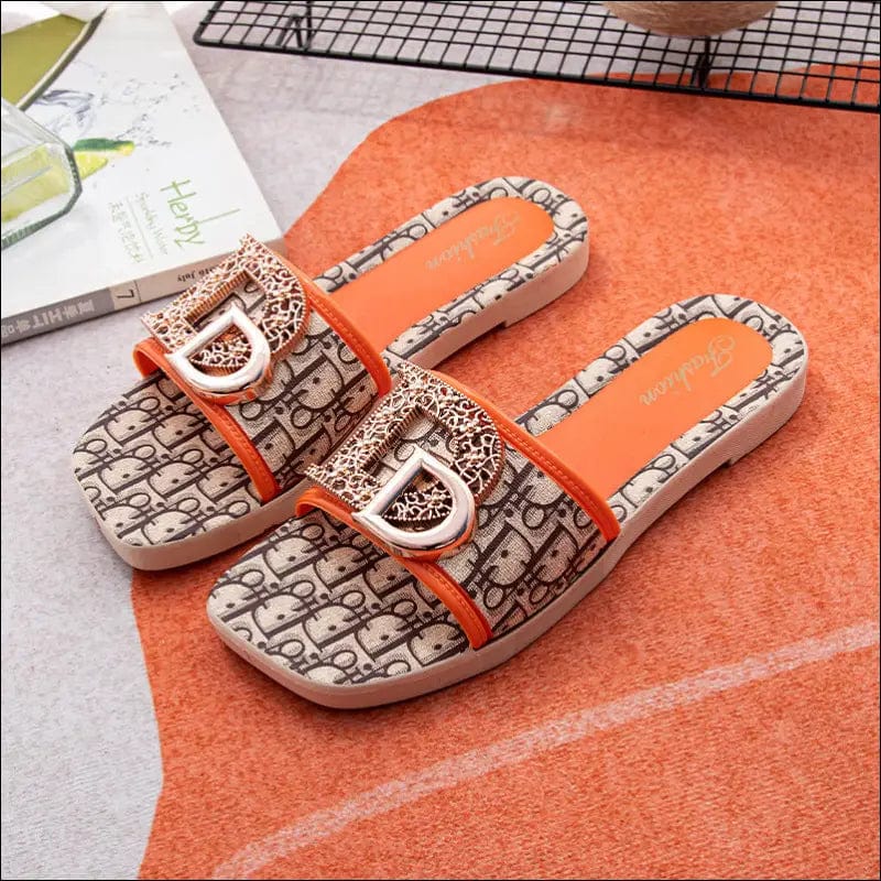 Spot slippers female wear retro Roman wind flat sandals