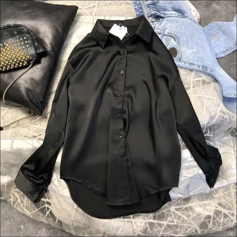Spring 2021 Womens Clothing Silk Shirt Vintage - Black / S -