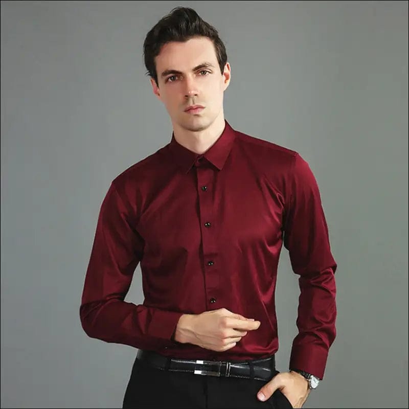 Spring Men’s Social Shirt Slim Business Dress Shirts Male