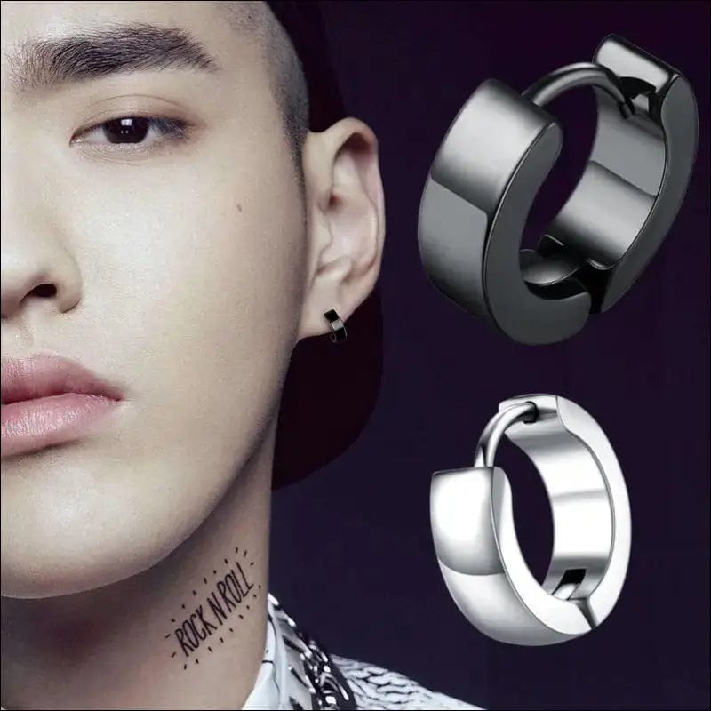 Stering silver earrings 2019 new tide black men and Korean