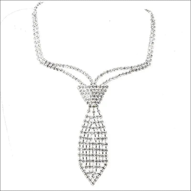 StoneFans Fashion Collar Jewelry Bride Rhinestone Tie