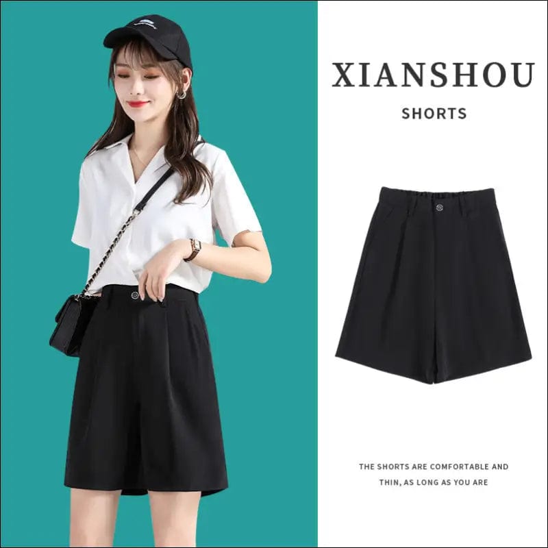 Suit short pants female 2021 summer loose high waist slim