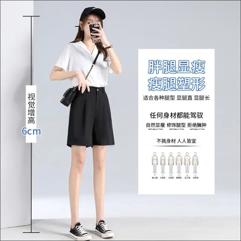 Suit short pants female 2021 summer loose high waist slim