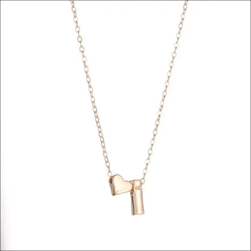 SUMENG Fashion Tiny Heart Dainty Initial Necklace Gold