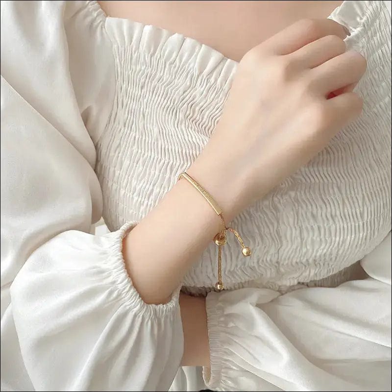 Summer girl minimalist adjustable gold bracelet INS small