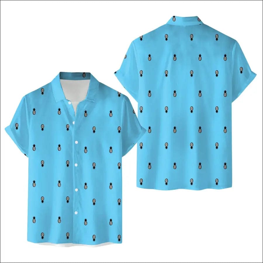 Summer Shirts Men Milk Cow Printed Short Sleeve Blouse