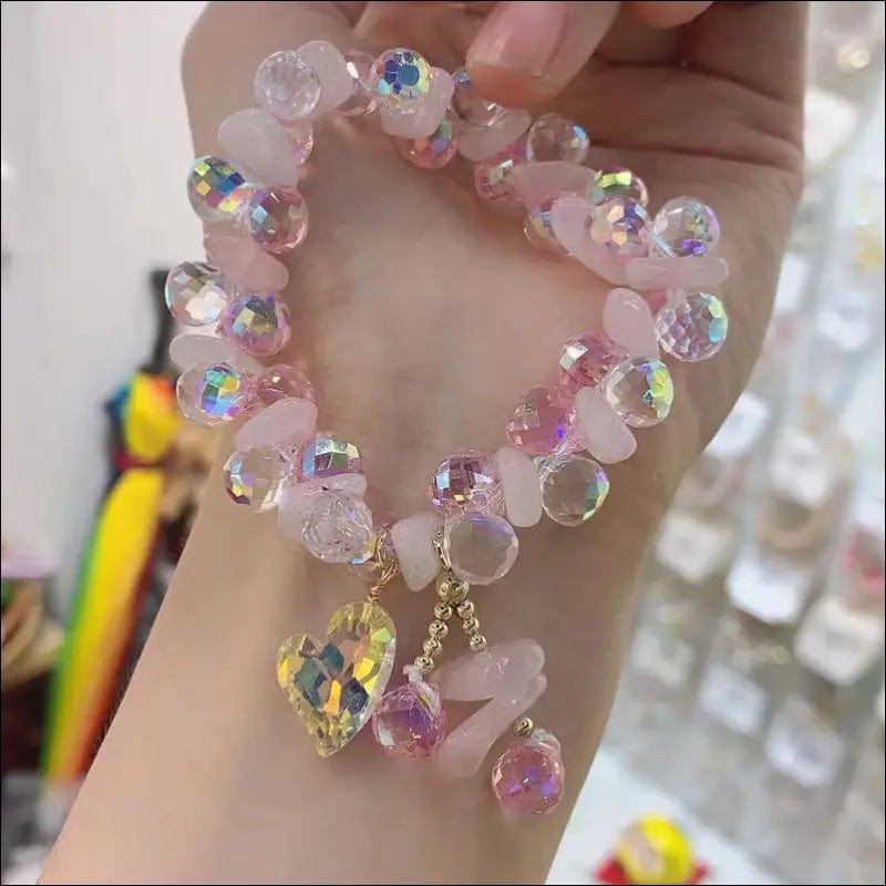Super flashing colored crystal bracelet female fairy Sen