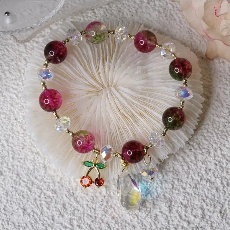 Super flashing colored crystal bracelet female fairy Sen