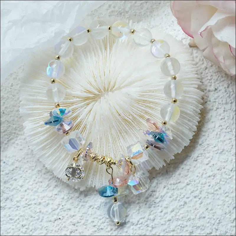 Super flashing colored crystal bracelet female fairy Sen