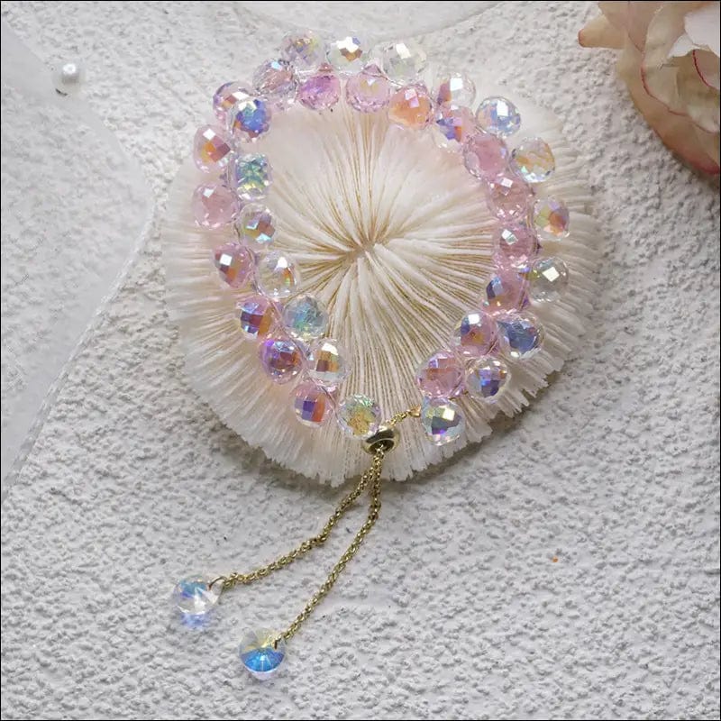 Super flashing colored crystal bracelet female fairy Sen