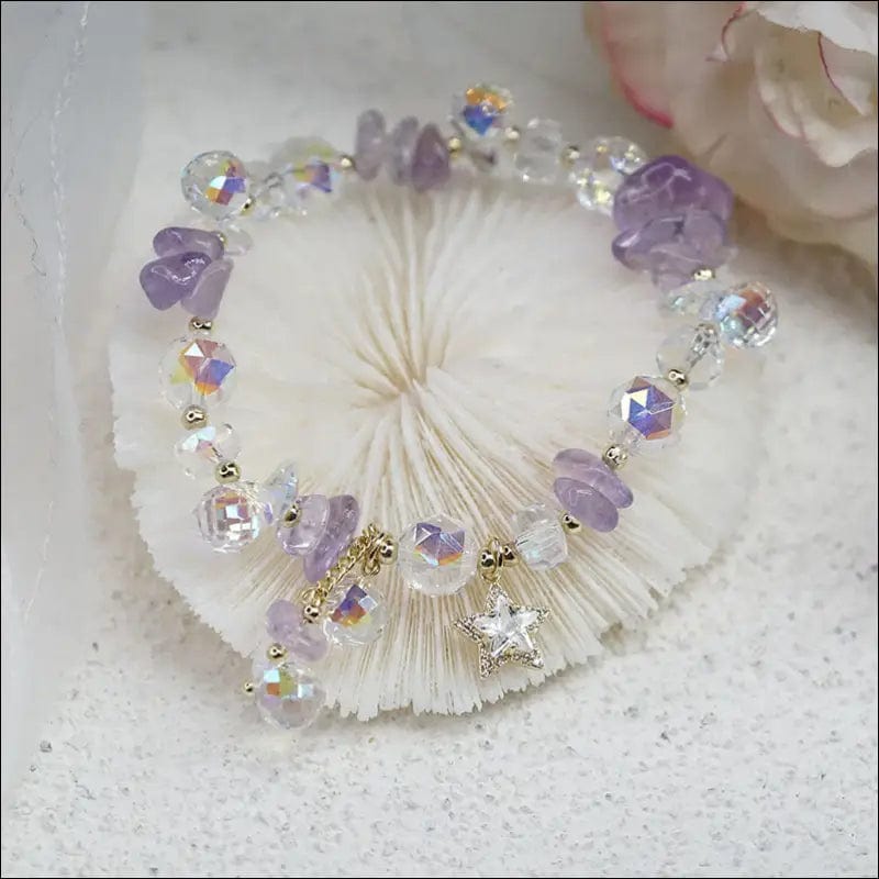 Super flashing colored crystal bracelet female fairy Sen