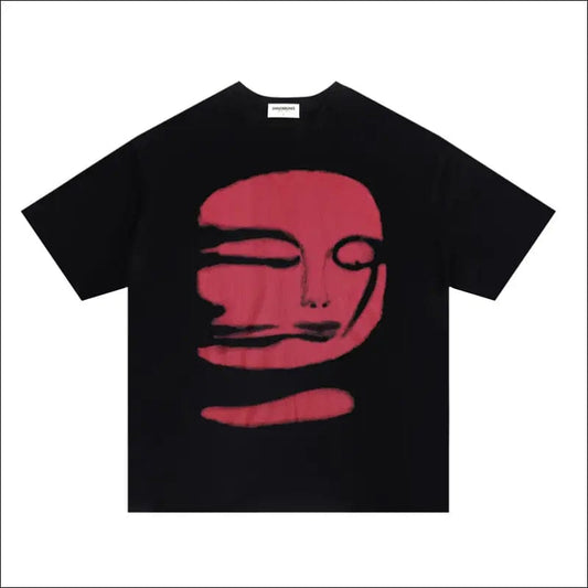 T-Shirt black with red print - 86178243-s BROKER SHOP BUY