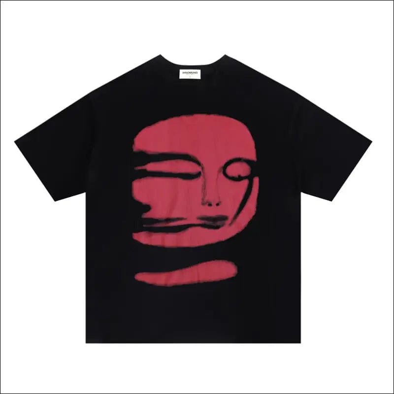 T-Shirt black with red print - S - 86178243-s BROKER SHOP