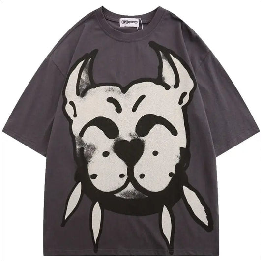 T-Shirt with dog print - 70983103-m-grey BROKER SHOP BUY NOW