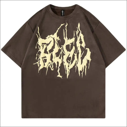 T-Shirt with puffer print - 58191265-m-brown BROKER SHOP BUY