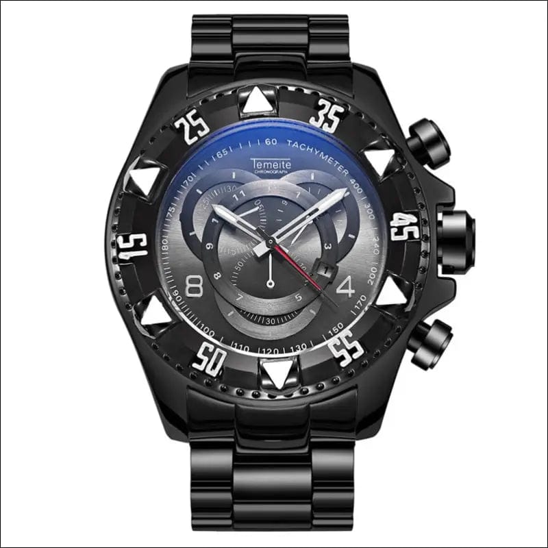 Temeite Golden Luxury Brand Men Watches Fashion Blue Face