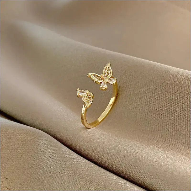 Temperament fashion butterfly zircon ring female net