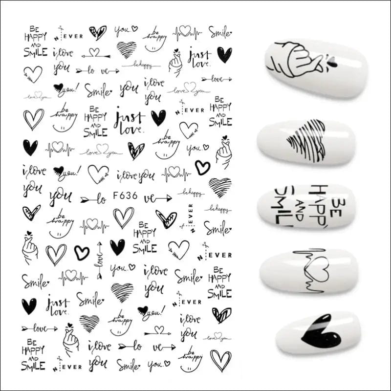 The New 3D Nail Sticker Cool English Letter stickers for