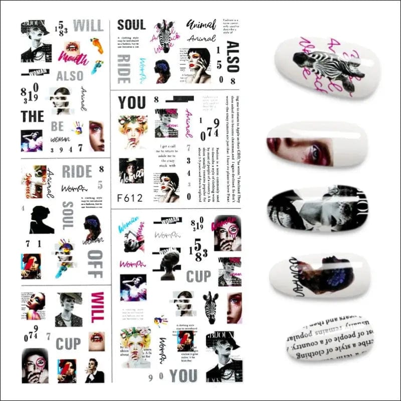 The New 3D Nail Sticker Cool English Letter stickers for