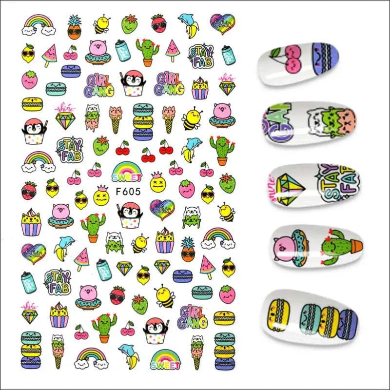 The New 3D Nail Sticker Cool English Letter stickers for