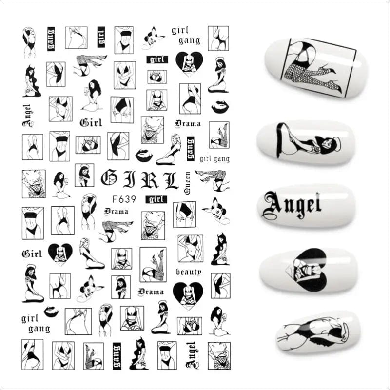 The New 3D Nail Sticker Cool English Letter stickers for