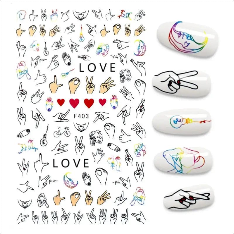 The New 3D Nail Sticker Cool English Letter stickers for