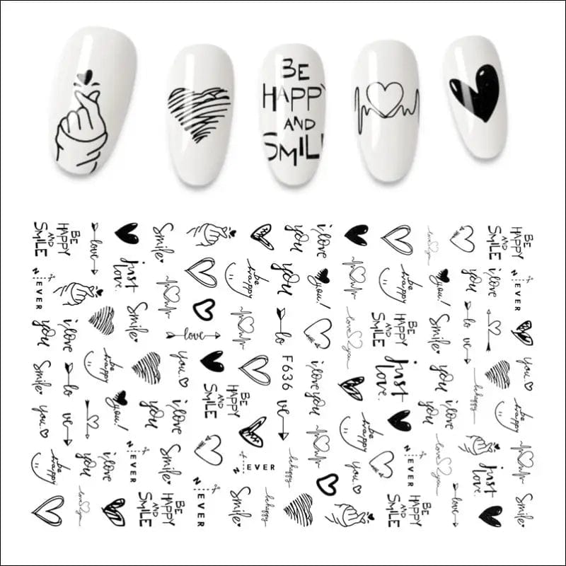 The New 3D Nail Sticker Cool English Letter stickers for