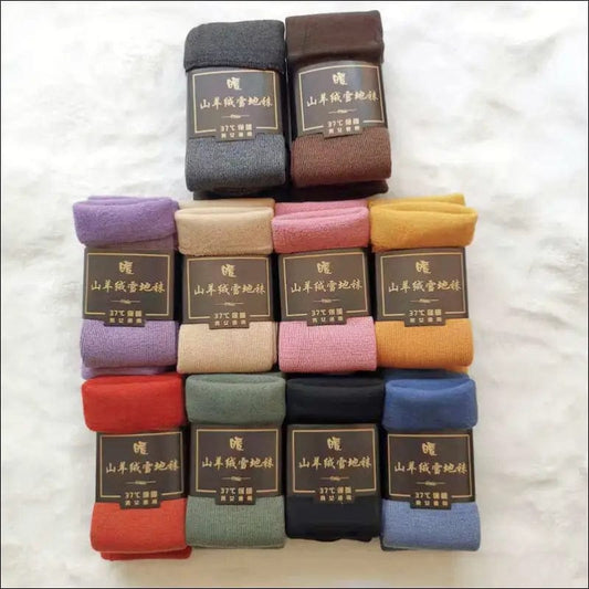 Thick cashmere color cotton silk snow socks plus velvet