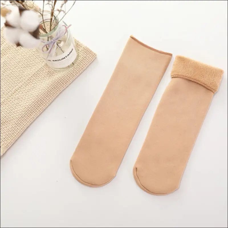 Thick cashmere color cotton silk snow socks plus velvet