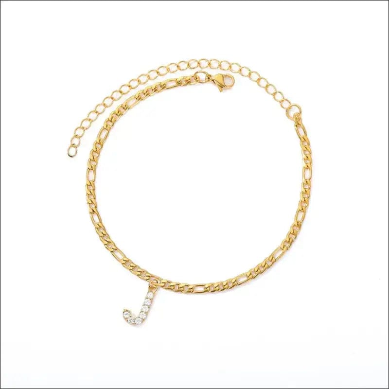Tiny A-Z Initial Letter Anklets For Women Stainless Steel
