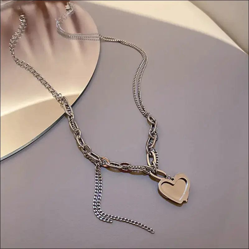 Titanium steel necklace 2021 new cold dust happier love neck
