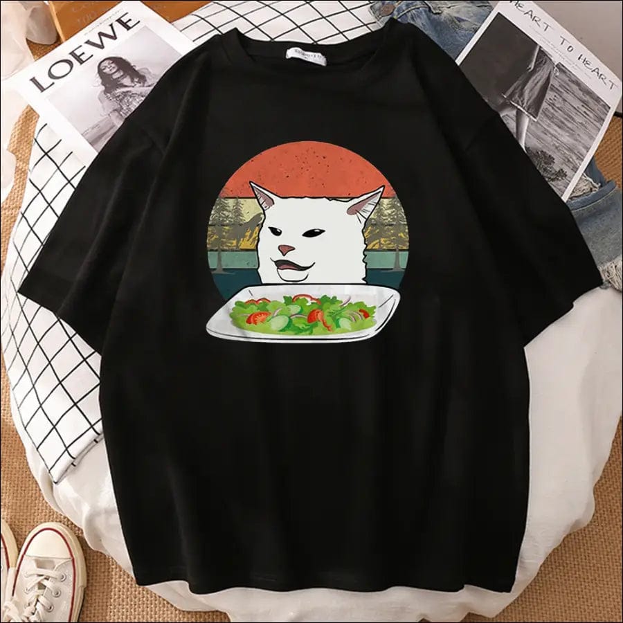 Tong Men’s Printed Short Sleeve T-Shirt Around Cartoon