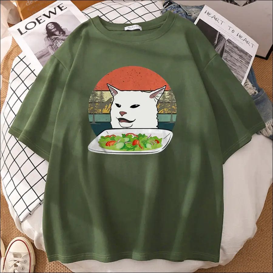 Tong Men’s Printed Short Sleeve T-Shirt Around Cartoon
