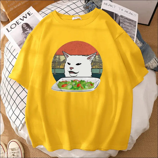 Tong Men’s Printed Short Sleeve T-Shirt Around Cartoon