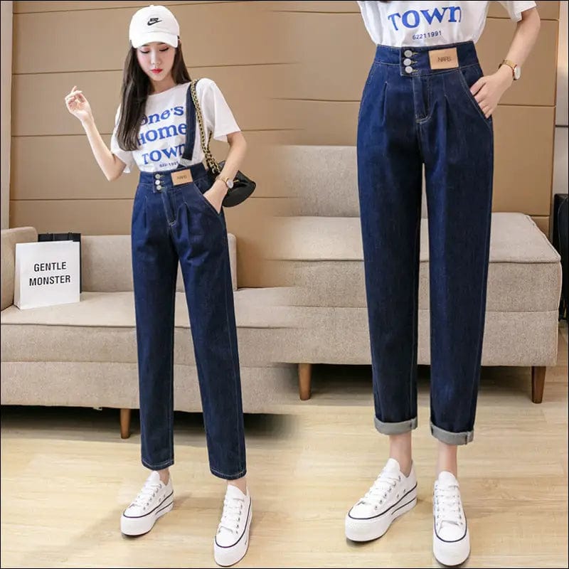 Two-wear personality denim shoulder strap trousers 2021