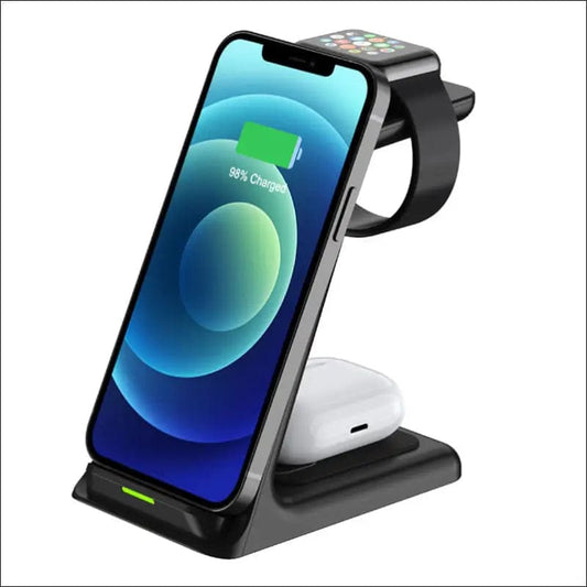 vertical three-in-one wireless charging stand 15W fast