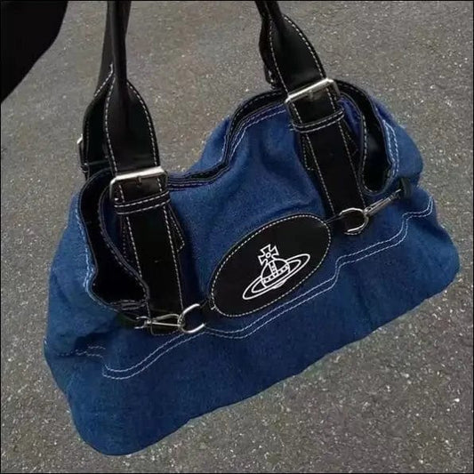 Vintage Blue Denim Handbag - 75032736-default-title BROKER