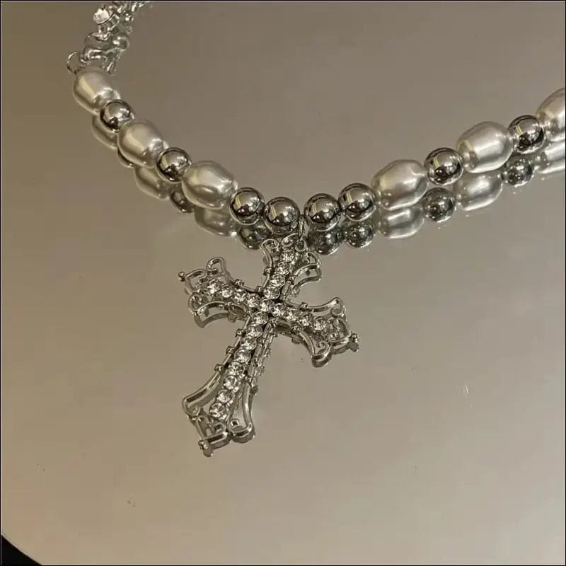 Vintage Cross Goth Necklace - 99186237-default-title BROKER