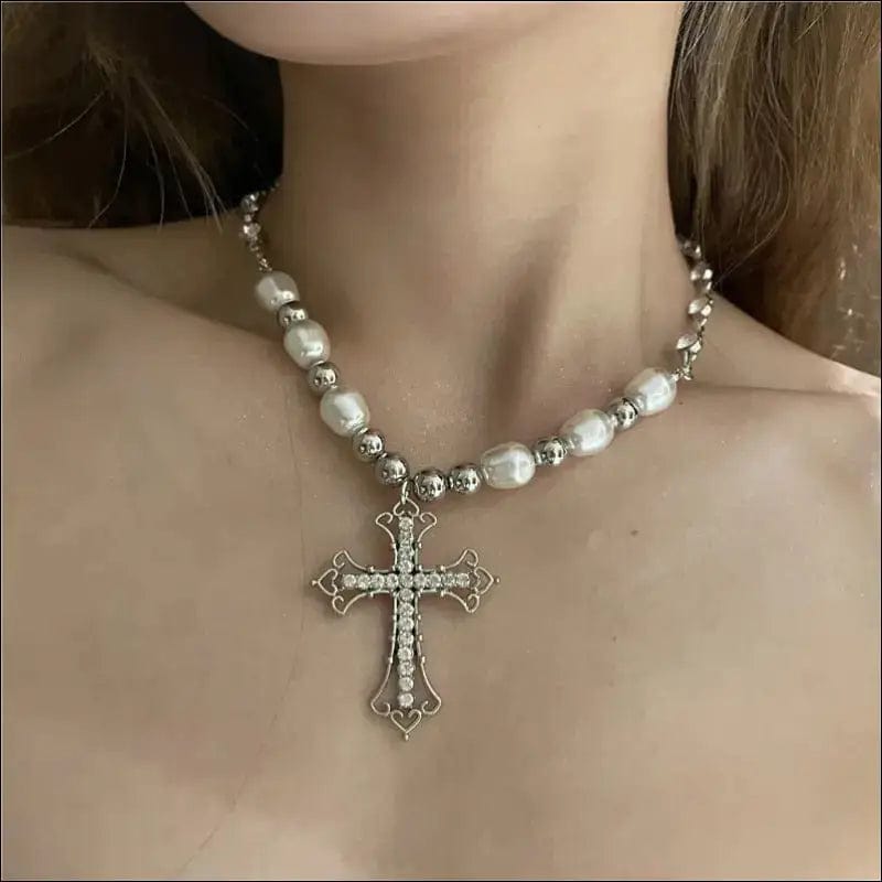 Vintage Cross Goth Necklace - 99186237-default-title BROKER