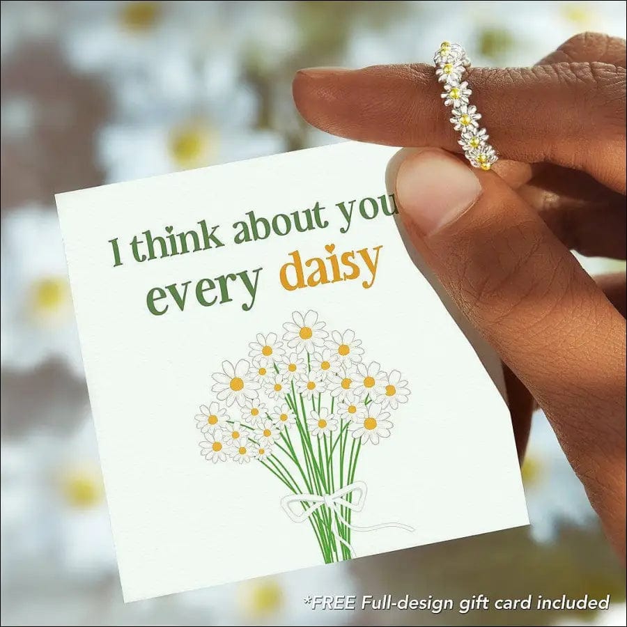 Vintage Daisy Rings For Women Cute Flower Ring Adjustable