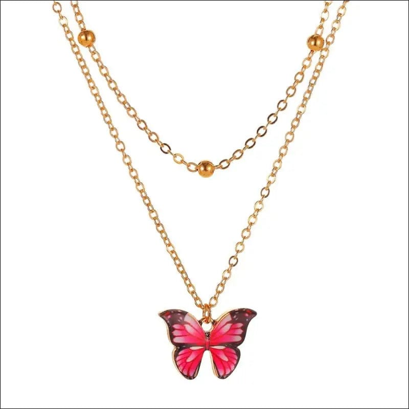 Vintage Multilayer Pendant Butterfly Necklace for Women