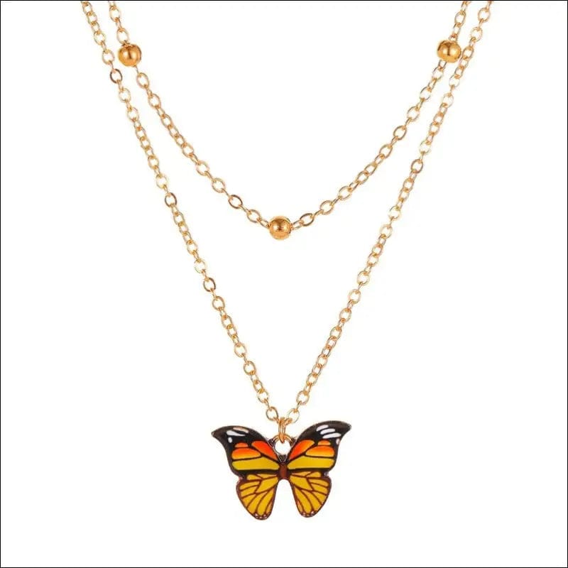 Vintage Multilayer Pendant Butterfly Necklace for Women