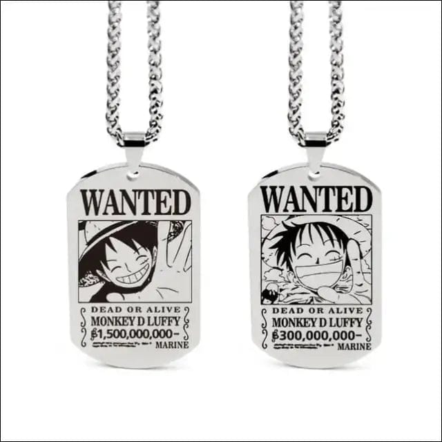 Wanted Necklace - 94318707-monkey-d-luffy-silver BROKER SHOP