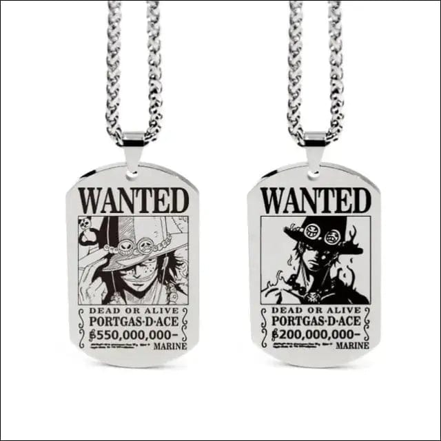 Wanted Necklace - Portgas D Ace / Silver -