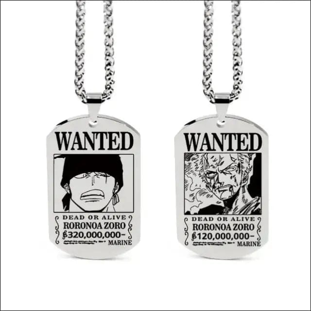 Wanted Necklace - Roronoa Zoro / Silver -