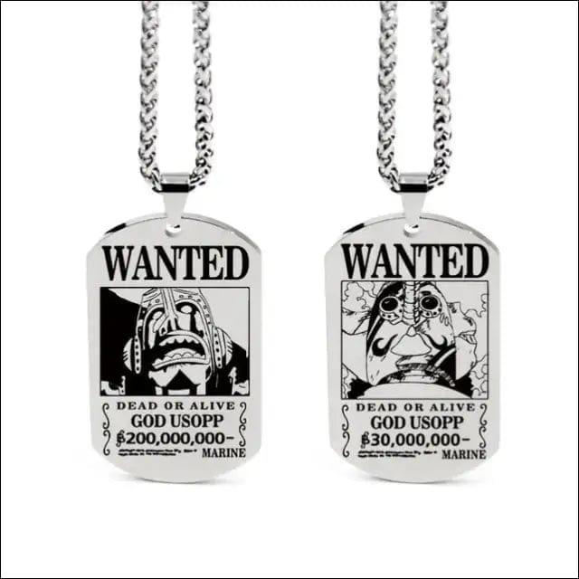 Wanted Necklace - Usopp / Silver - 94318707-usopp-silver