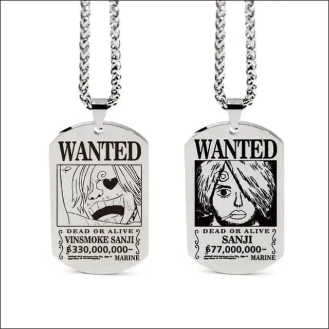 Wanted Necklace - Vinsmoke Sanji / Silver -