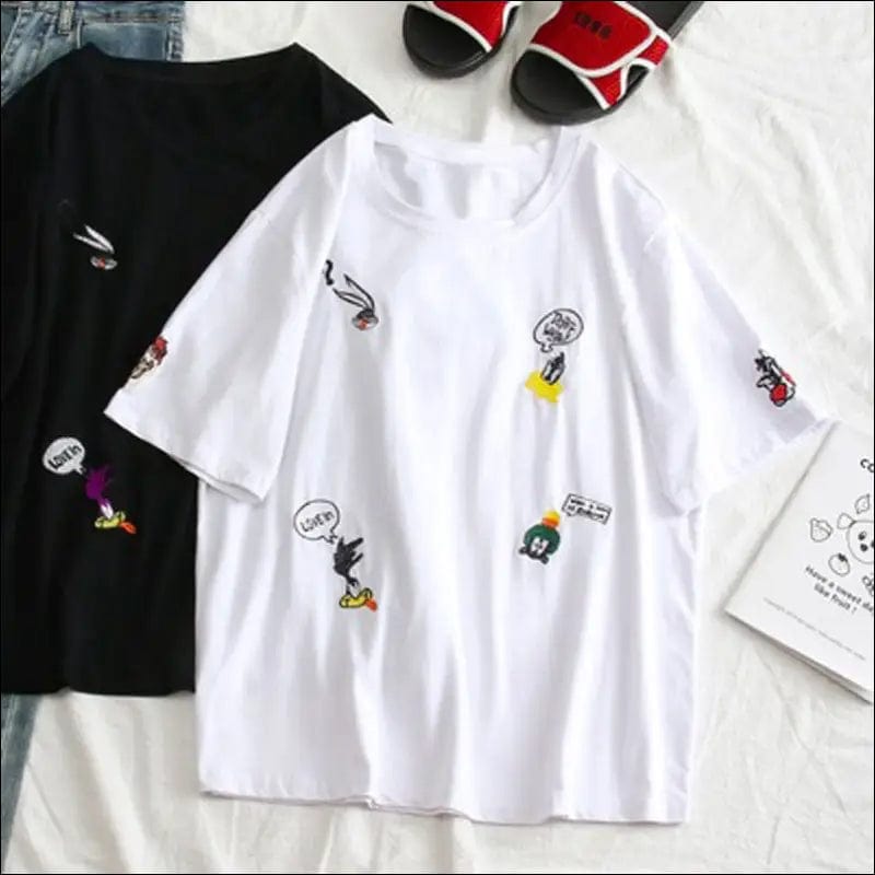 Whole body embroidery honey Pack T-shirt 2021 Korean version