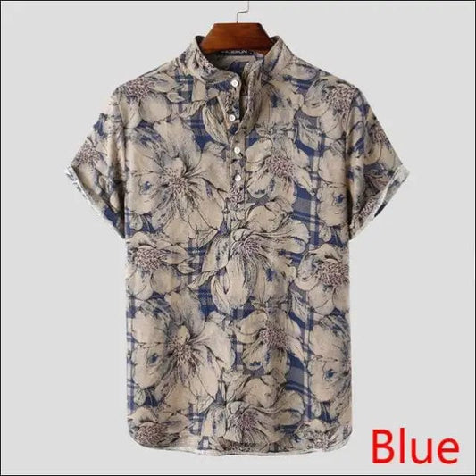 Wiaofellas Mens Printed Camisa Masculina Summer Hawaiian