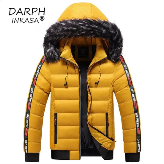 Winter Warm Men Hooded Parkas Jacket Coat Fur Collar Thick